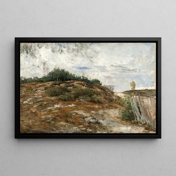 Crête boisée à Fontainebleau - Carl Fredrik Hill — framed artwork on a wall