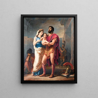 Les adieux d'Hector à Andromaque et Astyanax - Carl Friedrich Deckler — framed artwork on a wall