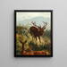 Cerfs et biches sur la colline - Carl Friedrich Deiker — framed artwork on a wall