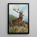 Stag dominant - Carl Friedrich Deiker — framed artwork on a wall