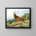 Red stag during rutting season - Carl Friedrich Deiker — framed artwork on a wall