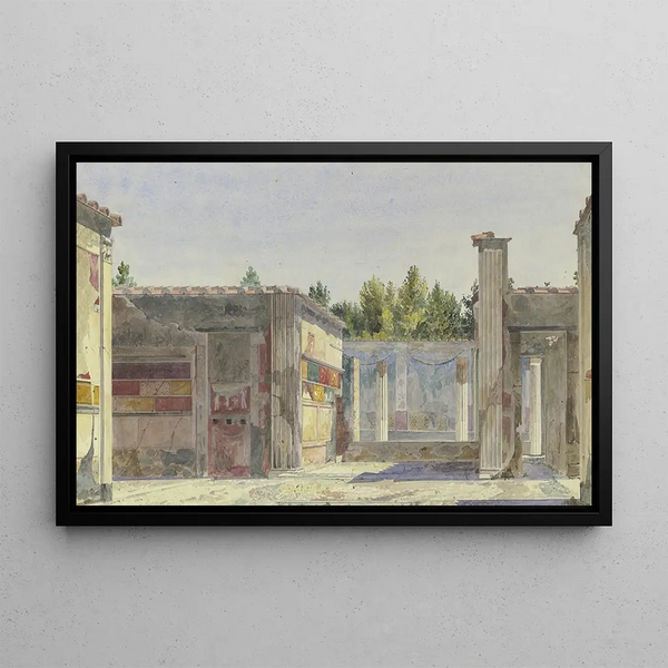 La Casa di Sallustio et les ruines environnantes à Pompéi - Carl Friedrich Heinrich Werner — framed artwork on a wall