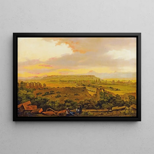 The Rest Near the Ruins of a Theater - Carl Friedrich Heinrich Werner — framed artwork on a wall