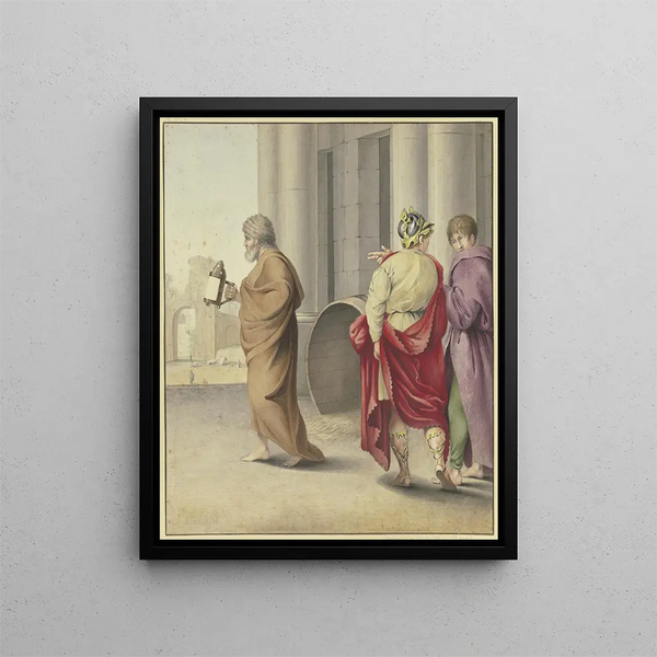 Diogenes searching for people - Carl Friedrich Wendelstadt — framed artwork on a wall