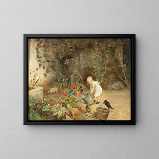 The Little Gardener - Carl Fröschl — framed artwork on a wall