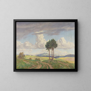 Path through the countryside - Carl Gödel — framed artwork on a wall