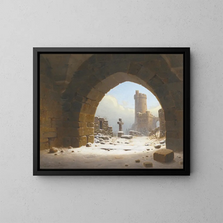 Ruins of Castle of Burgruine - Carl Georg Adolph Hasenpflug — framed artwork on a wall