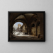 Ruins of a church in winter - Carl Georg Adolph Hasenpflug — framed artwork on a wall