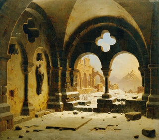 Ruins of a Monastery in Winter - Carl Georg Adolph Hasenpflug — artwork view