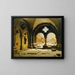 Ruins of a Monastery in Winter - Carl Georg Adolph Hasenpflug — framed artwork on a wall