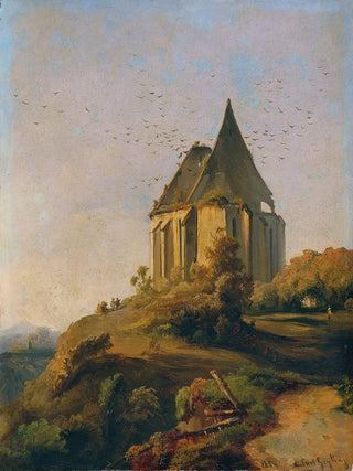 Church Ruins by Carl Geyling, a Gothic church on a promontory