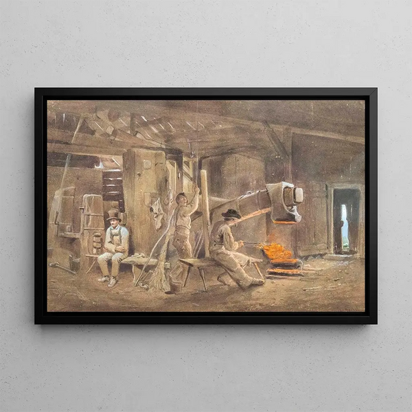 In the Forge - Carl Goebel — framed artwork on a wall