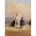 Entertainment at the guard in the garden of Belvédère Castle in Vienna - Carl Goebel the Younger — framed artwork on a wall
