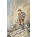 Rosenblatt painting of Emperor Franz Joseph hunting, depicted as a shepherd in the mountains - Carl Goebel the Younger — framed artwork on a wall