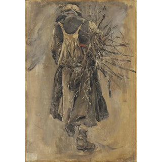 a woman, study for Sancta Simplicitas - Carl Gustaf Hellqvist — framed artwork on a wall