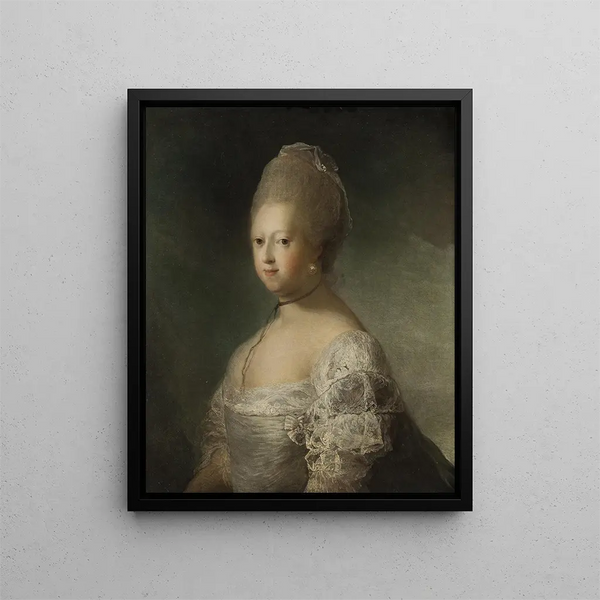 Caroline Mathilde Queen of Denmark - Carl Gustaf Pilo — framed artwork on a wall