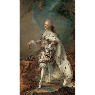 Portrait painting of Frédéric V in anointing robe - Carl Gustaf Pilo — artwork view