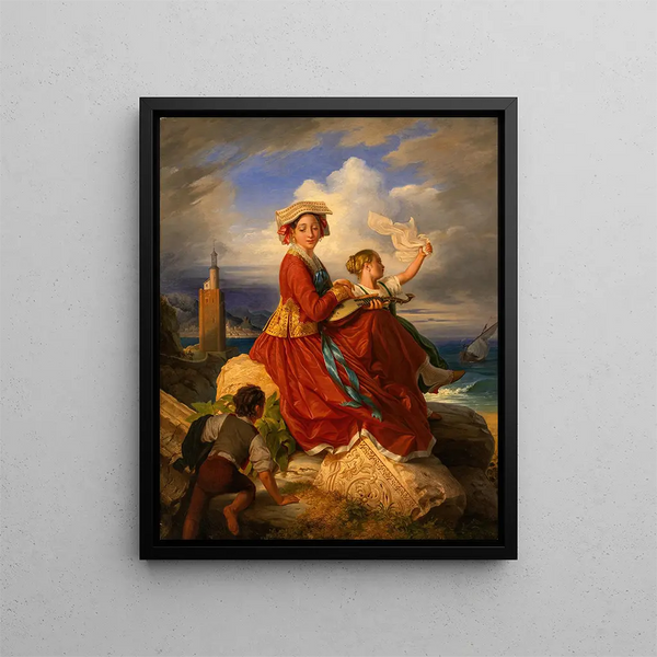 The Fisherman's Wife of Neptune - Carl Gustaf Plagemann — framed artwork on a wall