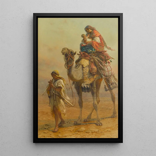 Reproduction of the painting A nomadic Arab family - Carl Haag