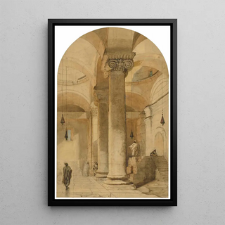 Reproduction of the painting Interior of the Golden Door Painting within the Temple of Jerusalem - Carl Haag