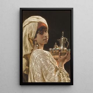 The coffee service - Carl Haag — framed artwork on a wall