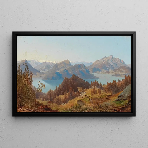 Lake of Lucerne - Carl Hasch — framed artwork on a wall
