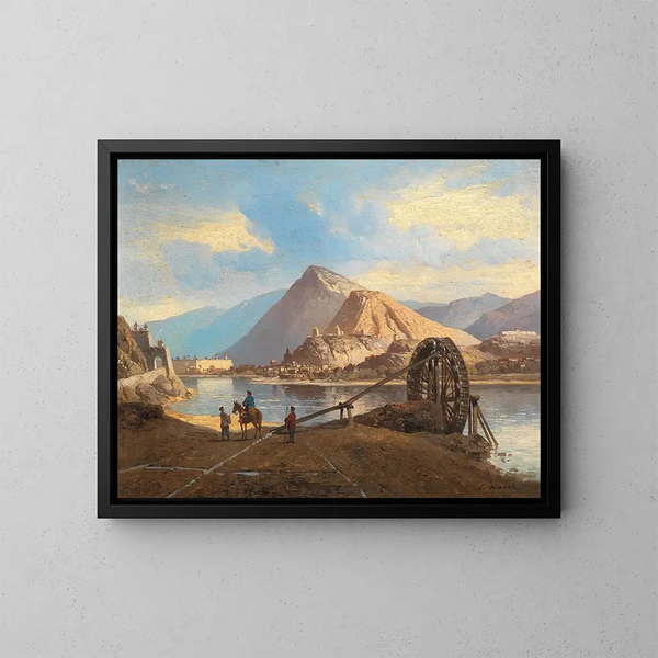 South Asia Scene - Carl Hasch — framed artwork on a wall