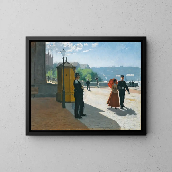 Soldiers in front of the National Museum of Stockholm - Carl Hedelin — framed artwork on a wall