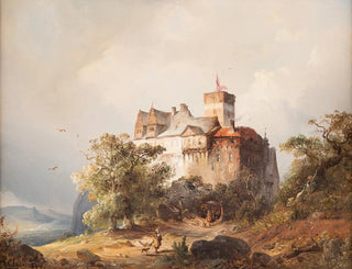 Château dans un paysage orageux - Carl Hilgers — artwork view