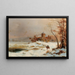 Cavaliers dans un vaste paysage d'hiver - Carl Hilgers — framed artwork on a wall