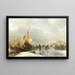 Winter Pleasures on Ice - Carl Hilgers — framed artwork on a wall
