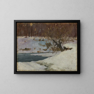Winter Shoreline - Carl Hollmann — framed artwork on a wall
