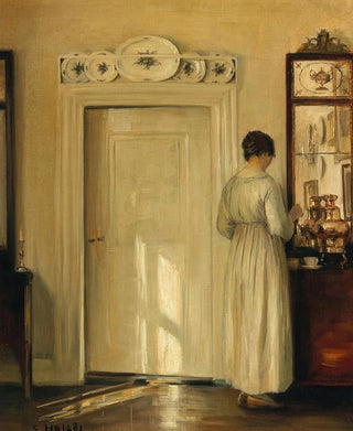 Woman having tea - Carl Holse — artwork view