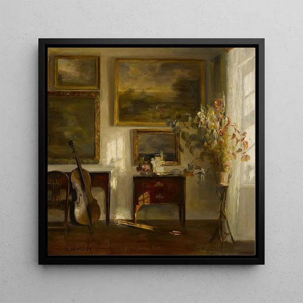 Reproduction of the painting Interior painting with cello - Carl Holse