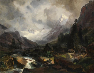 Mountain Valley with Stream - Carl Hummel — artwork view