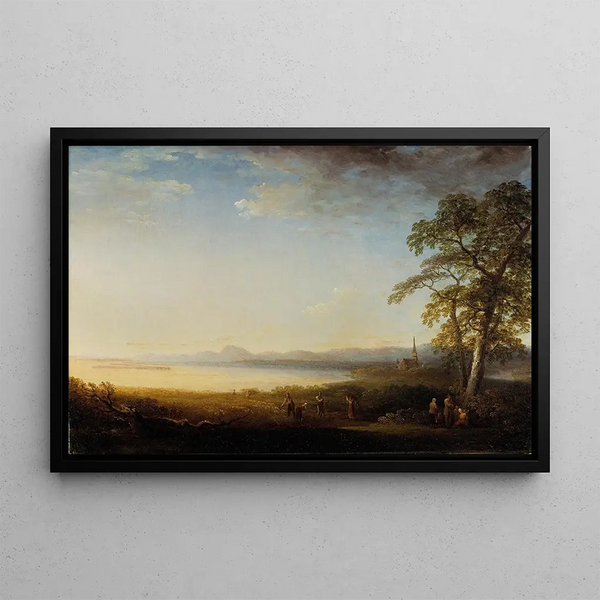 Landscape near Mora church - Carl Johan Fahlcrantz — framed artwork on a wall