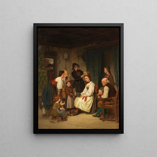 Les décorations de mariée - Carl Johann Lasch — framed artwork on a wall