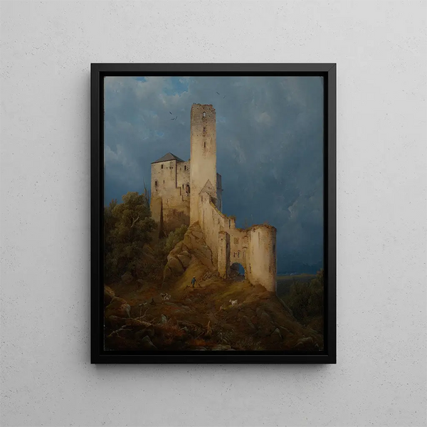 Ruins of the Castle - Carl Julius von Leypold — framed artwork on a wall