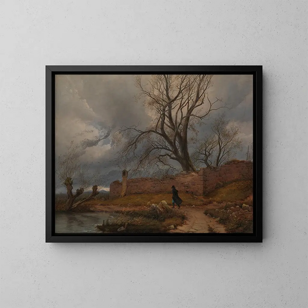 Errant dans la tempête - Carl Julius von Leypold — framed artwork on a wall