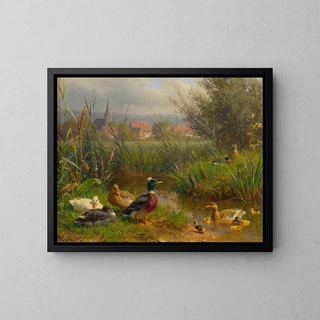 Ducks - Carl Jutz — framed artwork on a wall