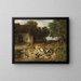 Summer Cour of Hens - Carl Jutz the Elder — framed artwork on a wall