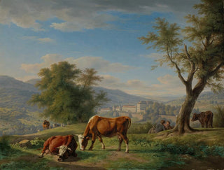 Animal painting of grazing animals in the landscape near Baden-Baden - Carl Kuntz — artwork view