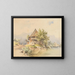 Cabin in Wood by the Lake - Carl Lafitte — framed artwork on a wall