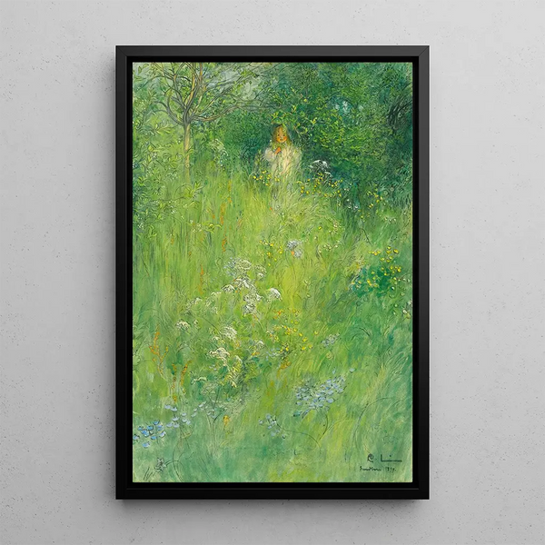 Reproduction of the painting of a fairy Kersti in the meadow - Carl Larsson
