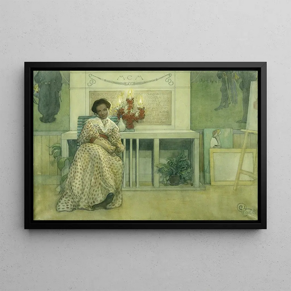 After the Prom Ball - Carl Larsson — framed artwork on a wall