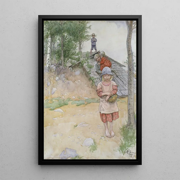 Near the cellar - Carl Larsson — framed artwork on a wall