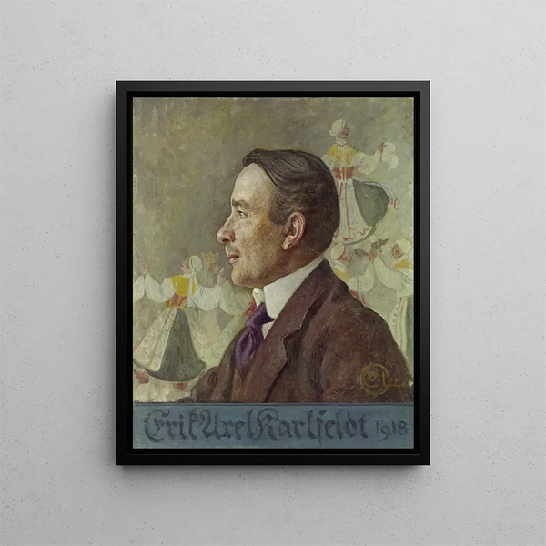 Erik Axel Karlfeldt the poet - Carl Larsson — framed artwork on a wall