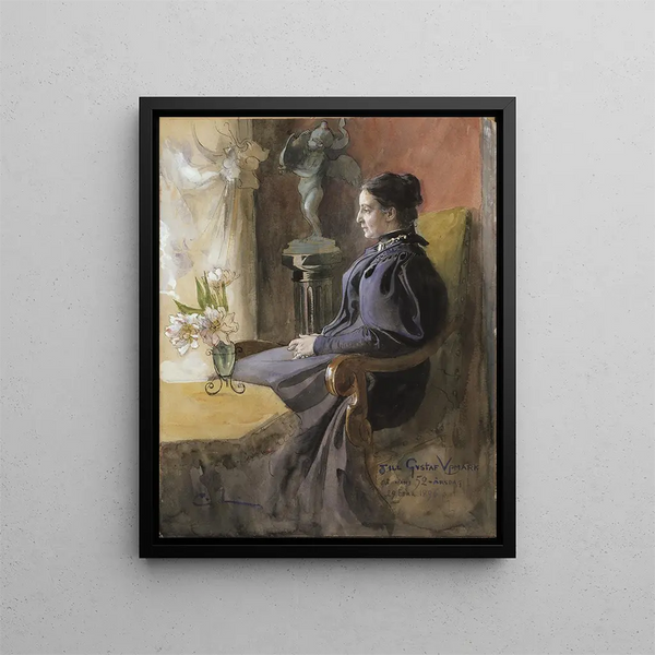 Eva Upmark 1852-1944 née Kindstrand - Carl Larsson — framed artwork on a wall