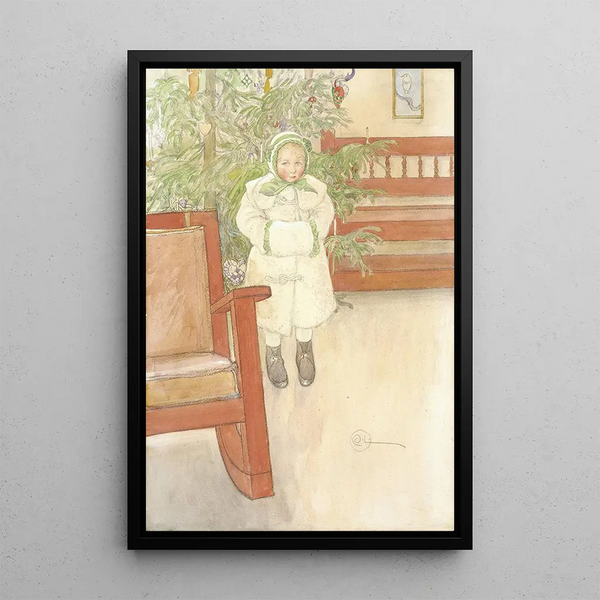 Girl and rocking chair - Carl Larsson — framed artwork on a wall