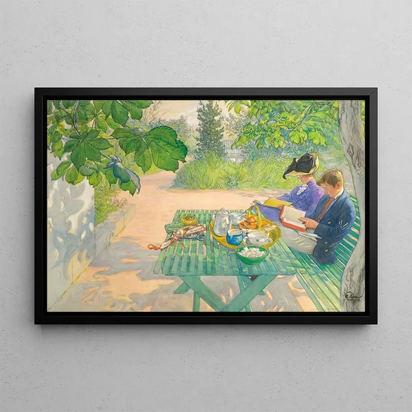 Vacation Reading - Carl Larsson — framed artwork on a wall